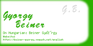 gyorgy beiner business card